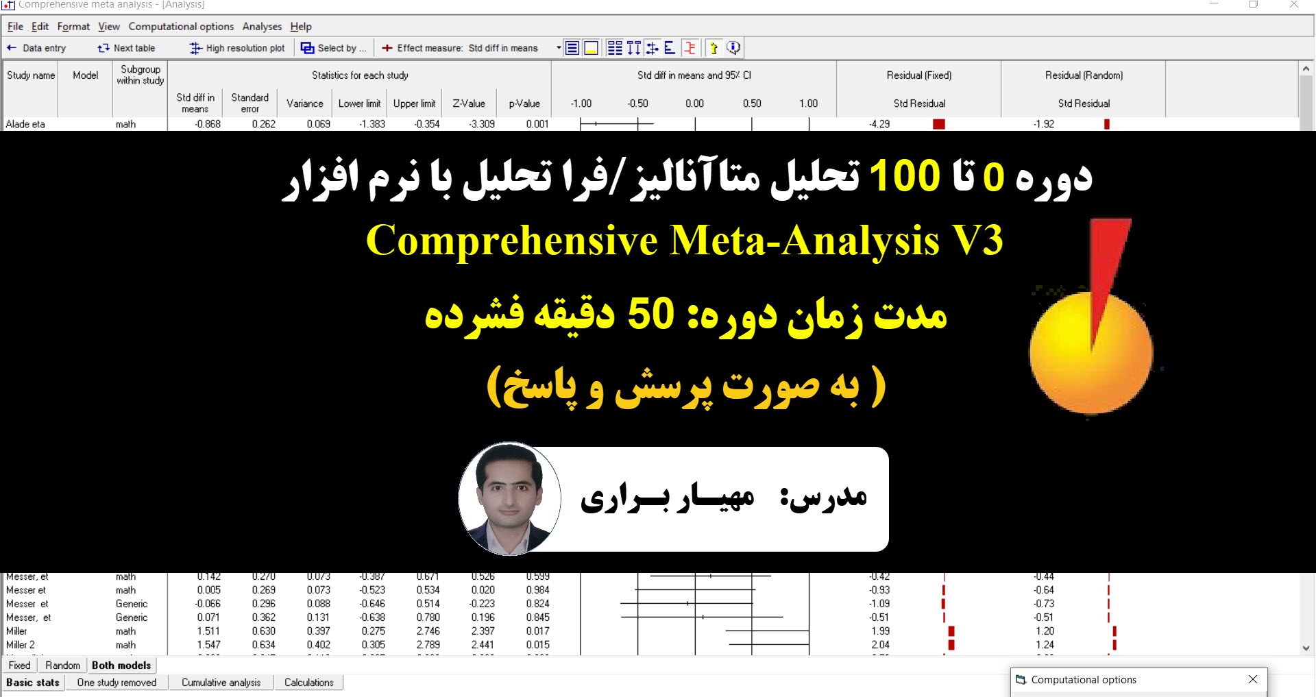 آموزش نرم افزار comprehensive meta-analysis ,دانلود نرم افزار cma3 ,آموزش متاآنالیز با نرم افزار stata